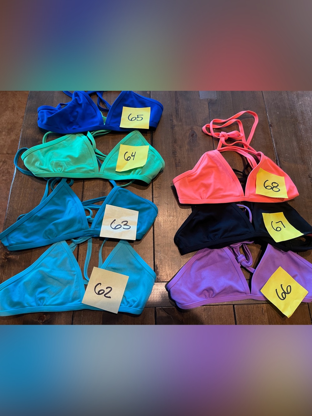 Jolyn triangle top - pictured as lot, will
Sell individually